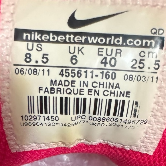 Nike Shox Turbo 3.2 White Cherry Pink Women Shoes Sz 8.5 455611-160 Leather Vtg - Picture 4 of 13